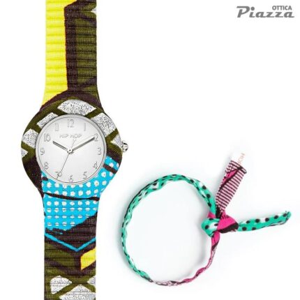 orologio hip hop wax block hwu1145 verde stripes