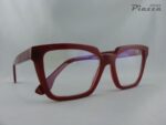 ottica piazza rsm occhiali da vista color ciliegia lenti cat eye squadrate