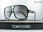 occhiali da sole tom ford doppio ponte lastra nero lucido ottica piazza rsm ft 0884/S