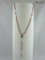 Collana Rosario argento e cristalli rosso
