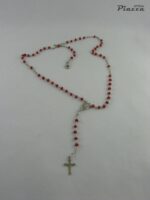 Collana Rosario argento e cristalli rosso
