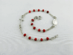 Rosario a bracciale in argento pietre rosse Rosa Bianca