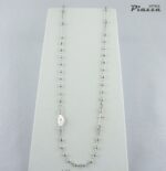 Collana Rosario Argento con croce a lato