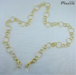 Catenella per occhiali e mascherine oro a cerchio grande e picco
