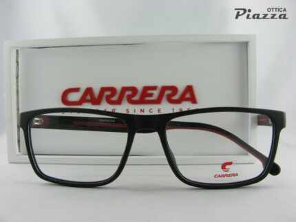Occhiali da vista Carrera 8885 BLX nero opaco e rossi