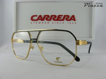 occhiali da vista Carrera 1135 I46 metallo dorato e neri