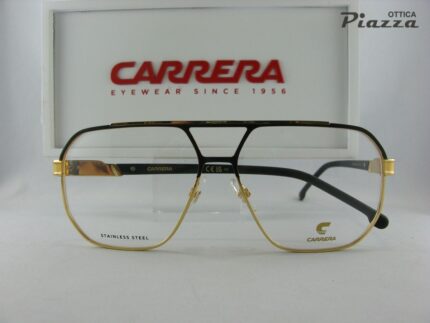 occhiali da vista Carrera 1135 I46 metallo dorato e neri