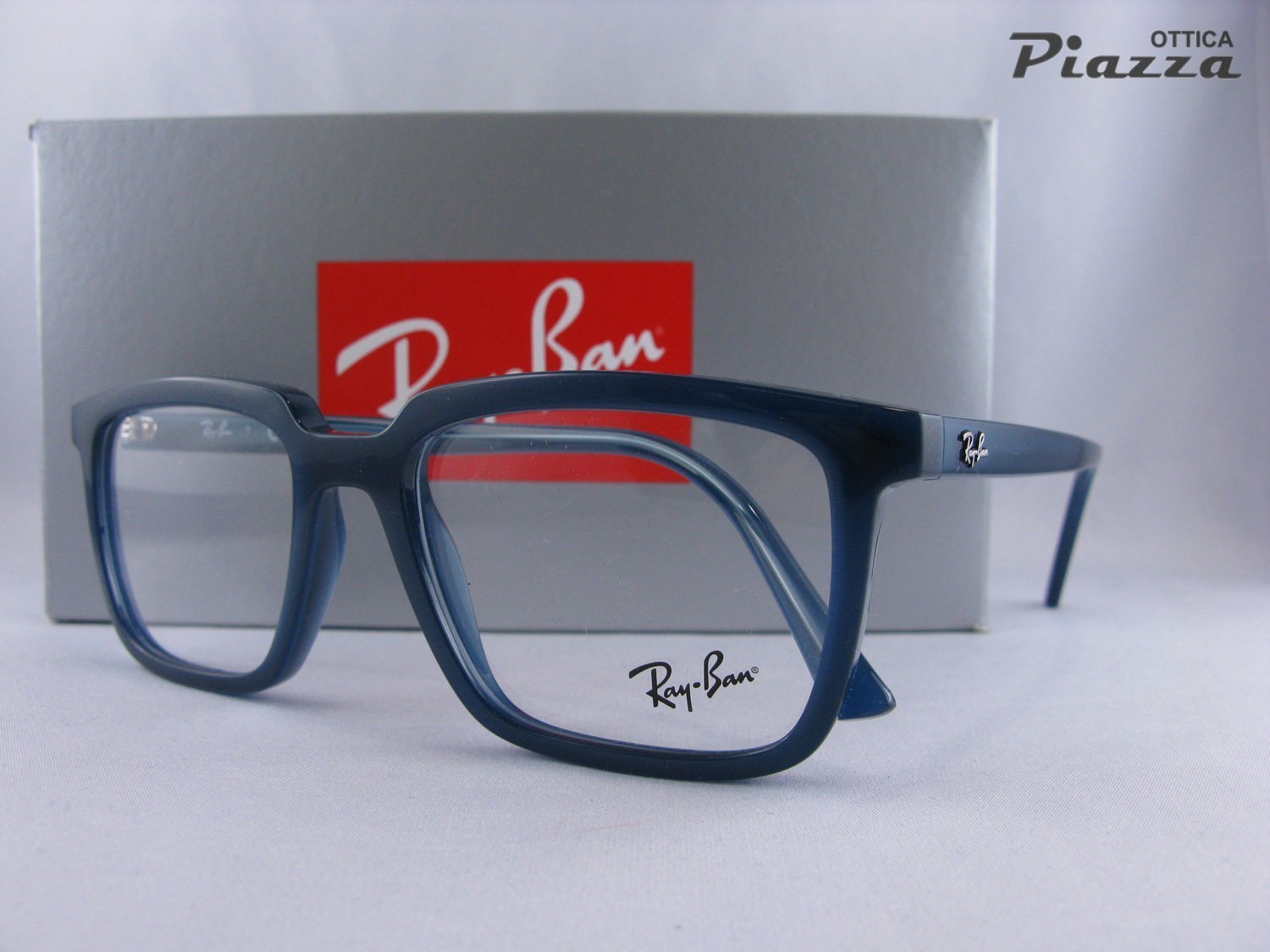 Occhiali da vista Ray Ban RX7239 8256 Alain blu scuro opalino Occhiali da vista Ray Ban RX7239 8256 Alain blu scuro opalino