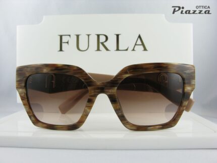 occhiali da sole furla sfu811 06yh marroni striati