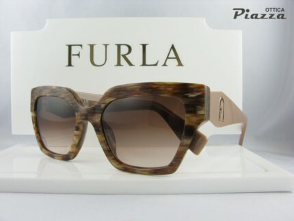 occhiali da sole furla sfu811 06yh marroni striati